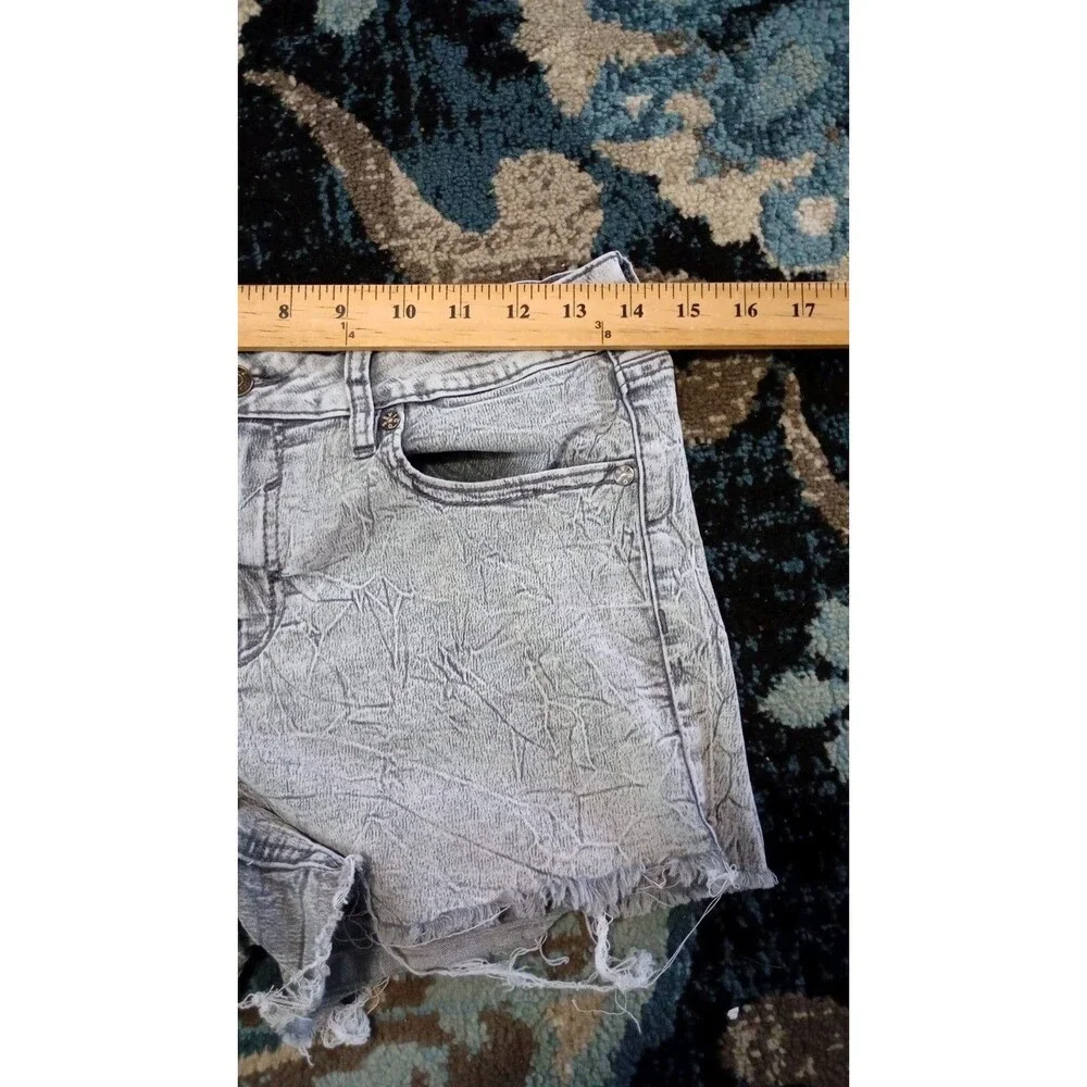 VIGOSS Womens Denim Shorts Acid Wash Distressed Marley Short Mid Rise Sz W28
